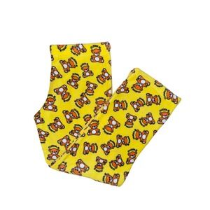 JUST BE Womens Large Fleece Yellow Teddy Bear Pajama Pants